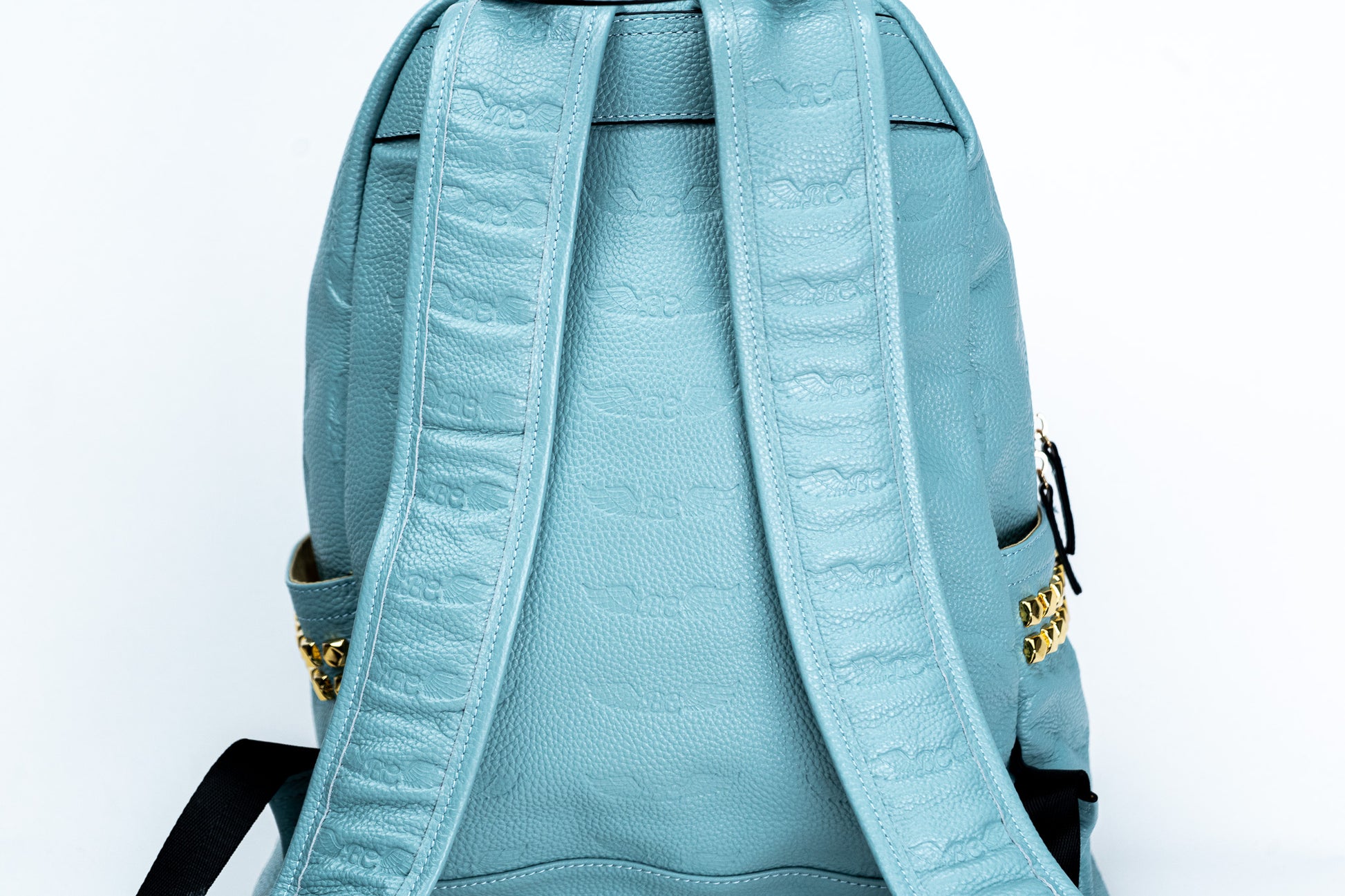 blue seve leather backpack Sky Blue Leather Backpack – braxton.carter